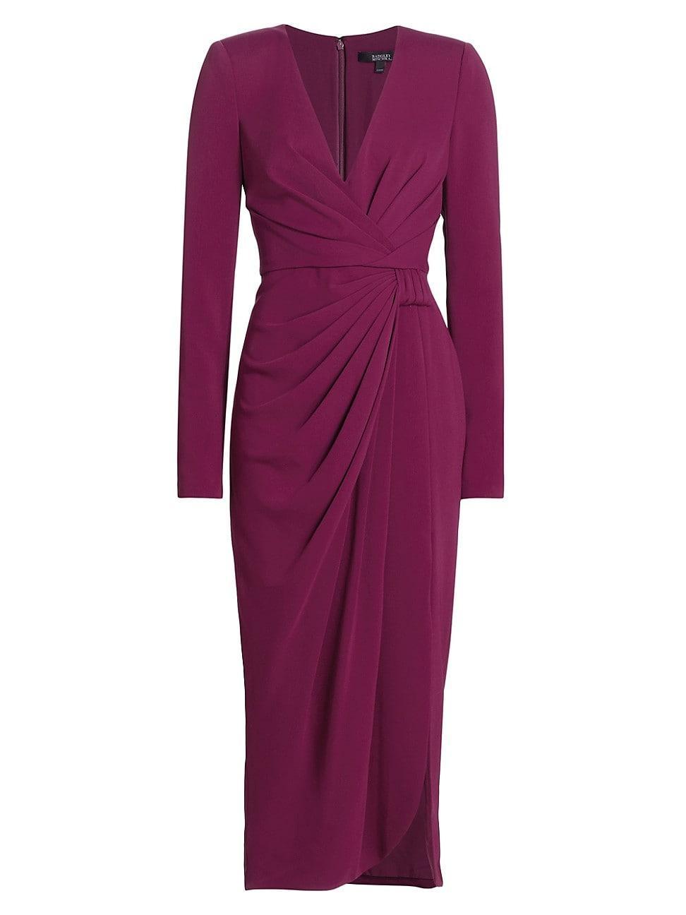 Womens Gathered Crepe Midi-Dress Product Image