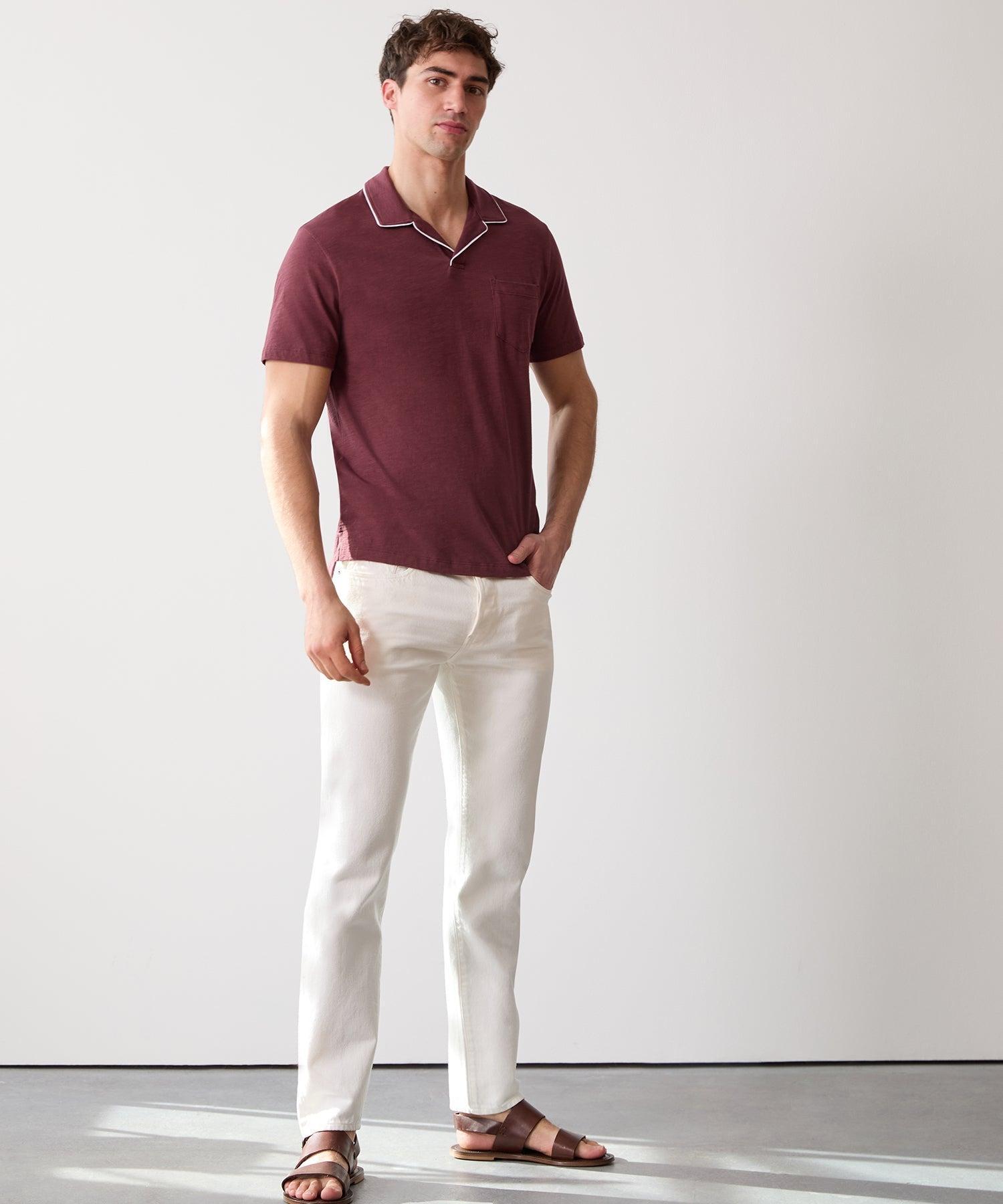 Made in L.A. Tipped Montauk Polo in Classic Burgundy Product Image