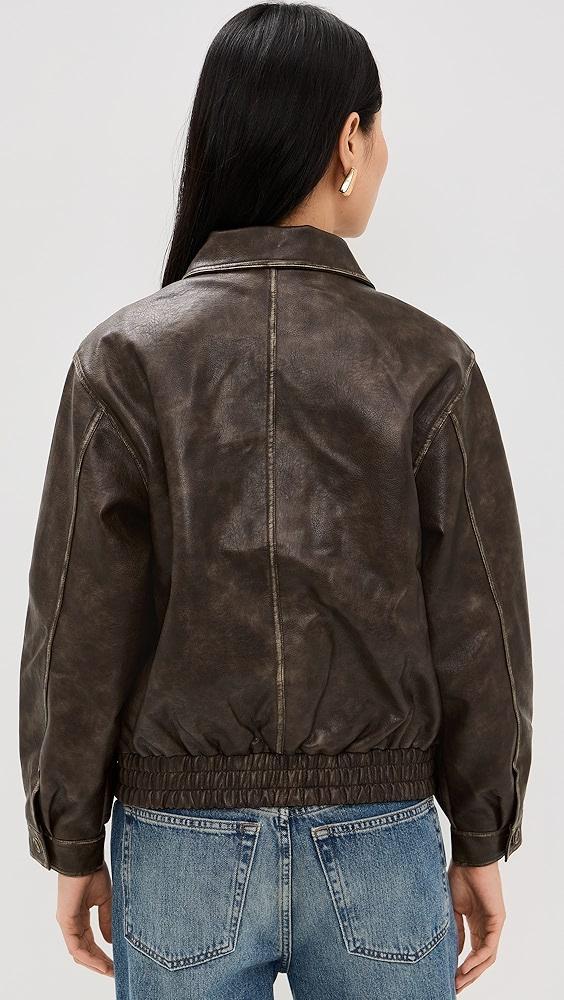 Moon River Neck Collar Faux Leather Jacket | Shopbop Product Image