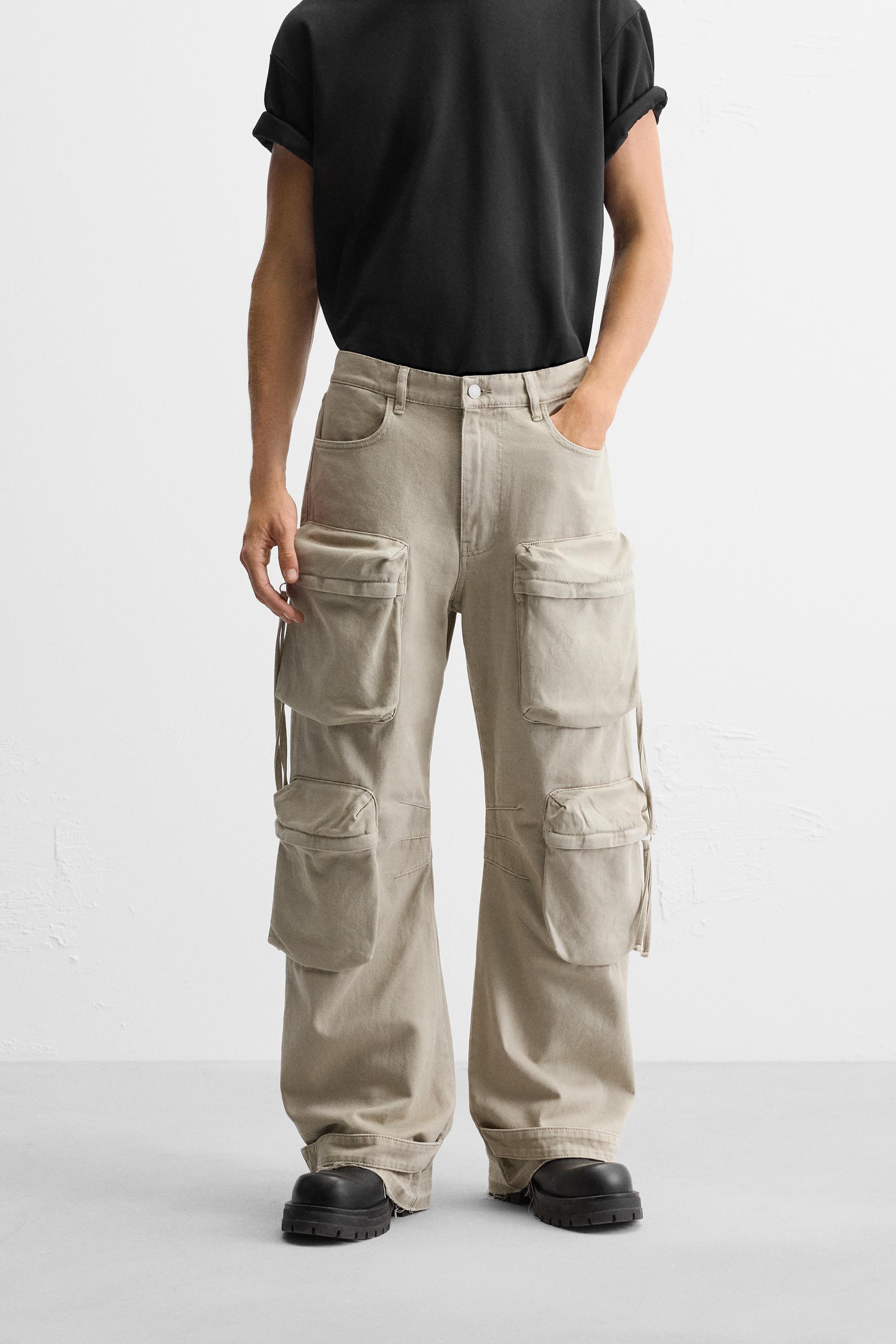 POCKET DENIM CARGO PANTS Product Image