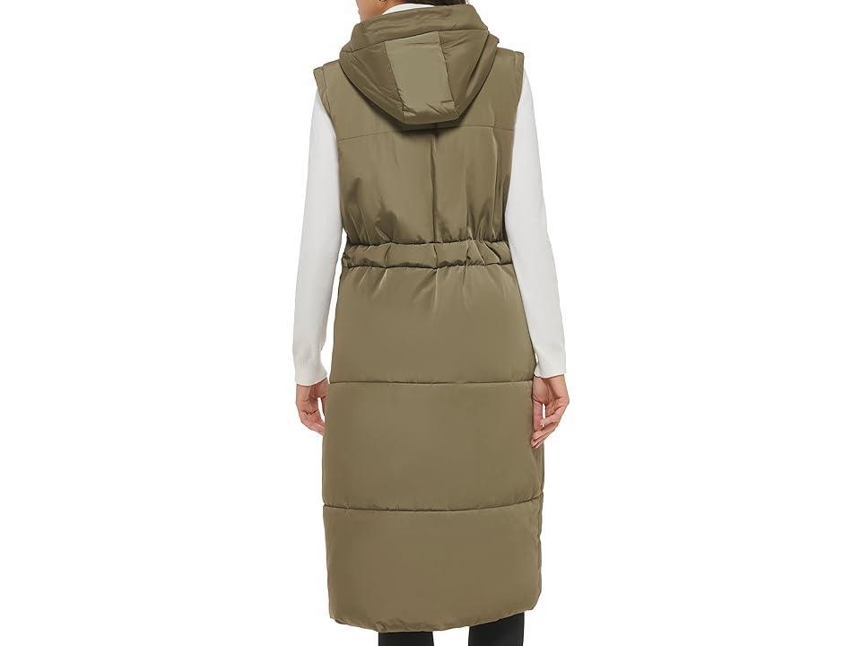 Calvin Klein Long Vest with Cinch Waist (Caper) Women's Clothing Product Image