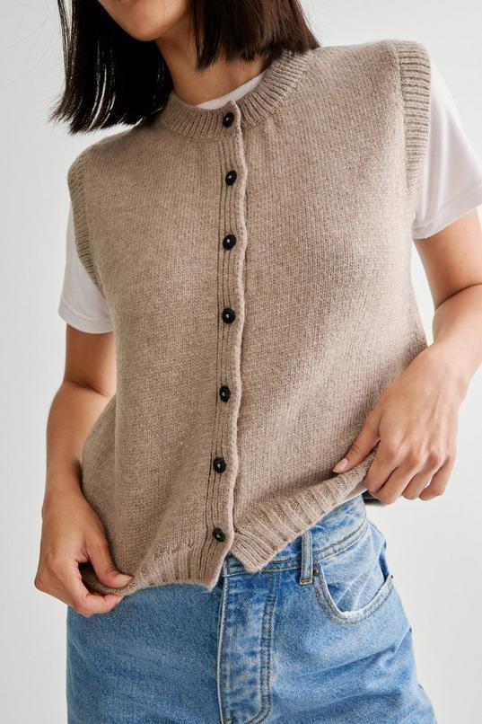 Button Down Knitted vest Product Image