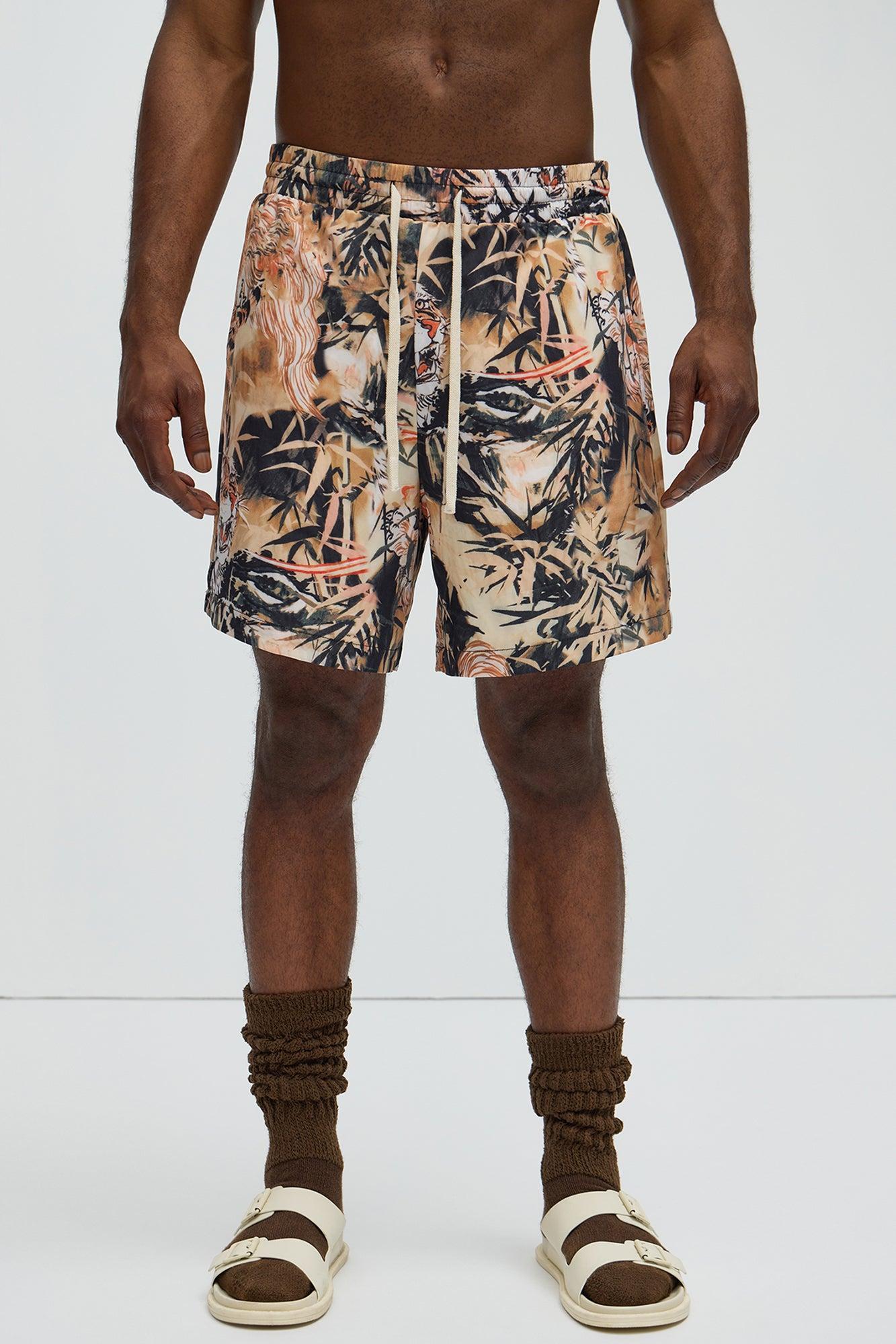 Crouching Tiger Warm Up Shorts - Brown/combo Product Image