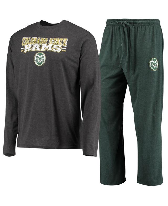 Mens Concepts Sport Green Colorado State Rams Meter Long Sleeve T-shirt and Pants Sleep Set - Green Product Image