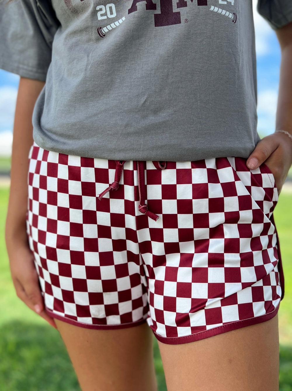 PLUS Sterling Kreek Maroon Pep Rally Shorts Product Image