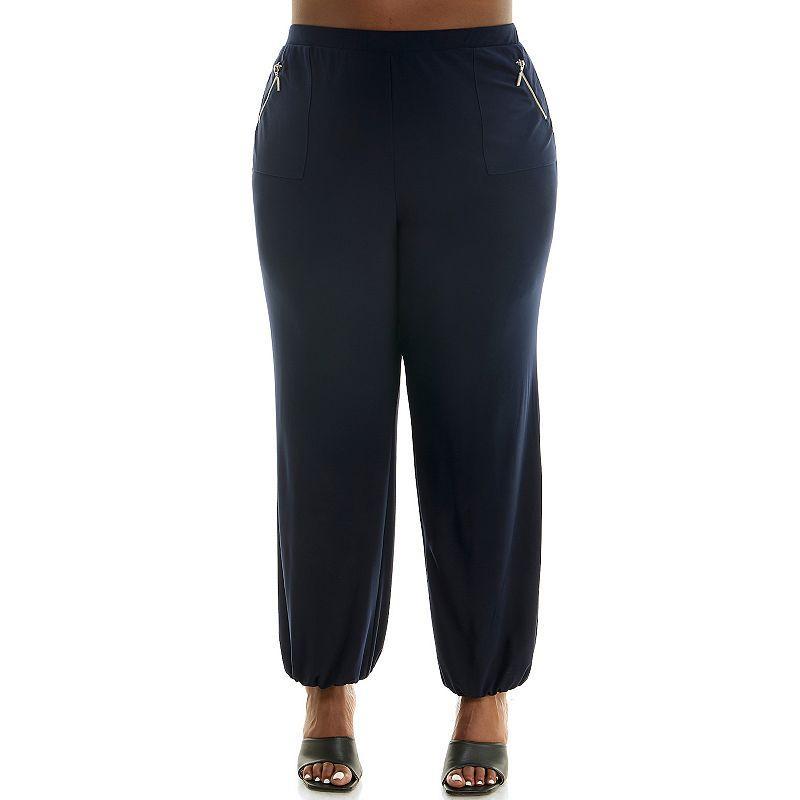 Plus Size Nina Leonard Pants, Womens Blue Product Image