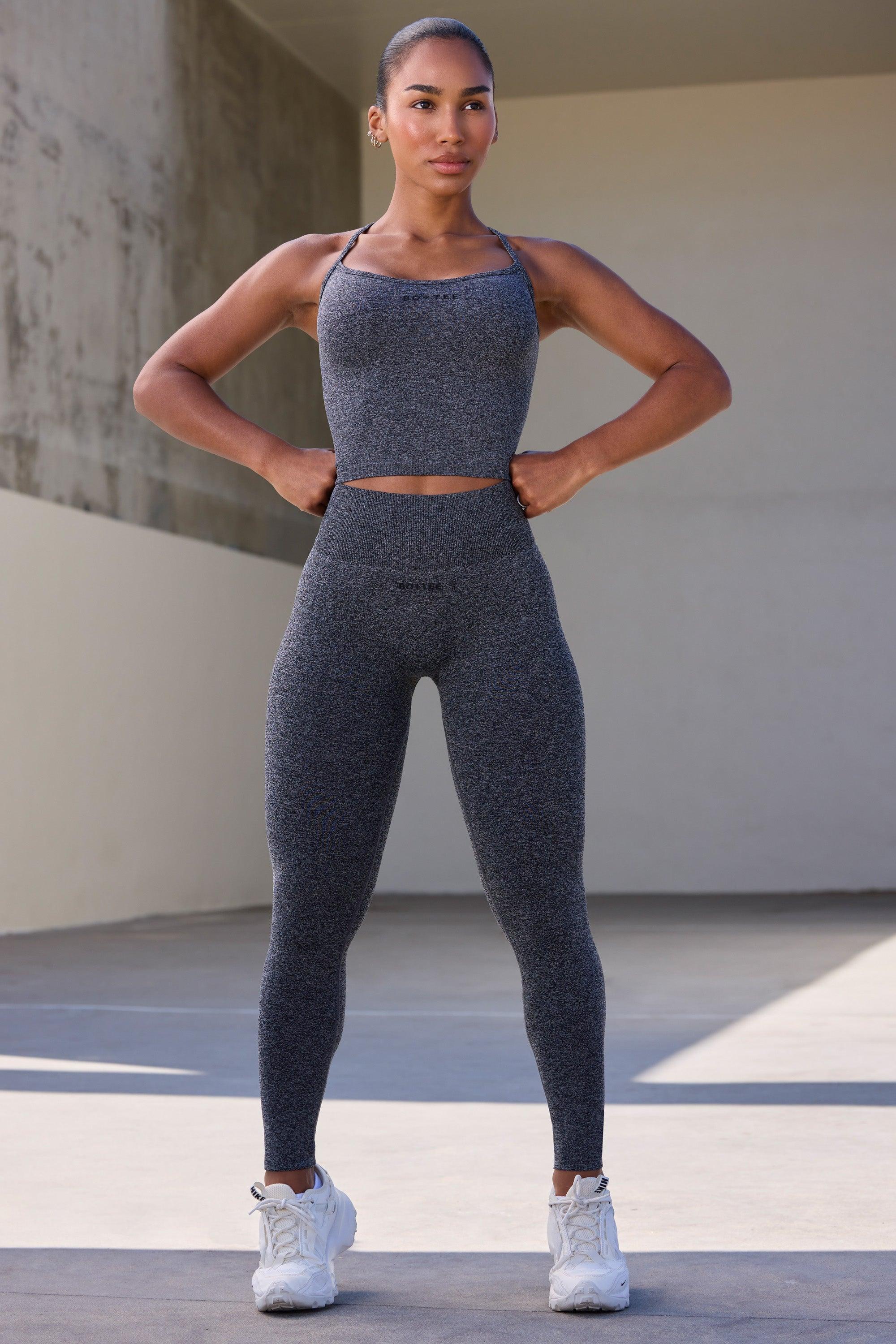 Petite Super Sculpt Seamless Leggings in Marl Black Product Image