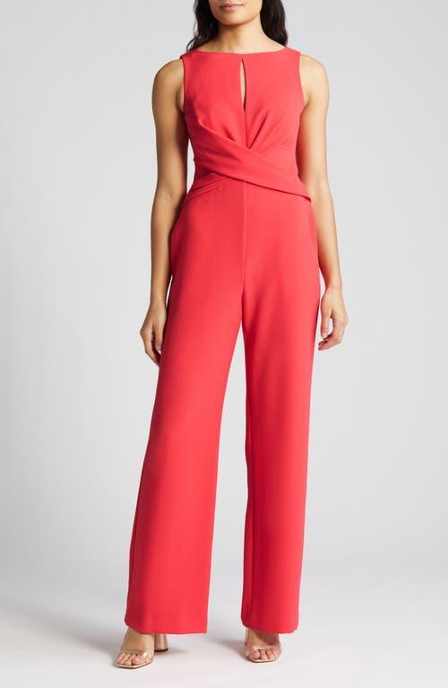 Vince Camuto Cross Front Keyhole Wide Leg Crepe Jumpsuit Product Image