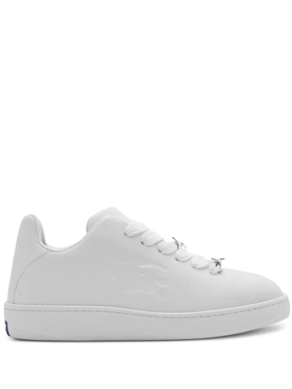 BURBERRY White White Lace Up Sneakers Product Image