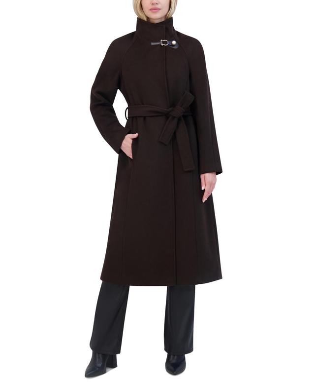 Tahari Womens Wing-Collar Embellished Toggle Coat Product Image