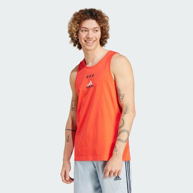 adidas Americana Graphic Tank Top Bright Red S Mens Product Image