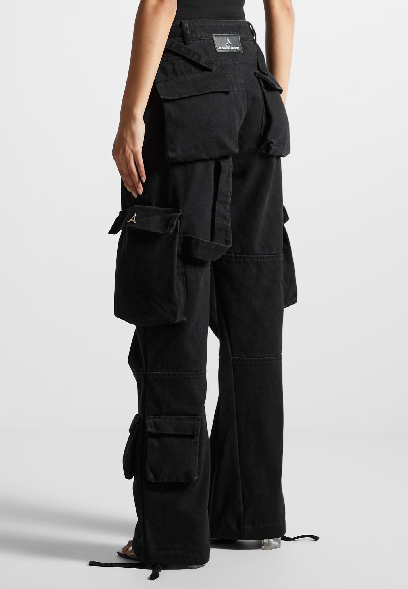 Mid Rise Cargo Pants - Black Female Product Image