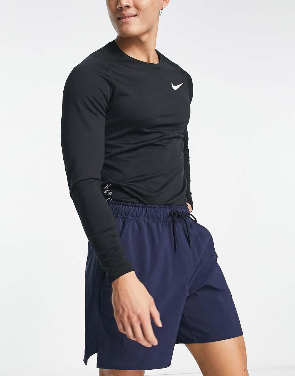 Nike Training Dri-FIT Unlimited ultra-light woven 7inch shorts in navy Product Image