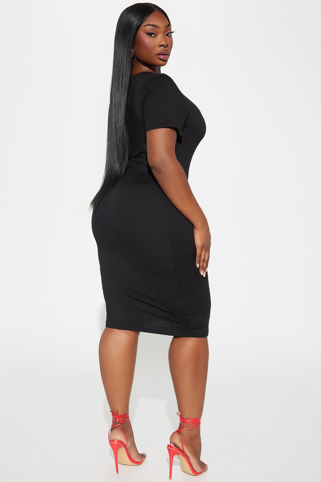 Sarah Square Neck Mini Dress 11- Black Product Image