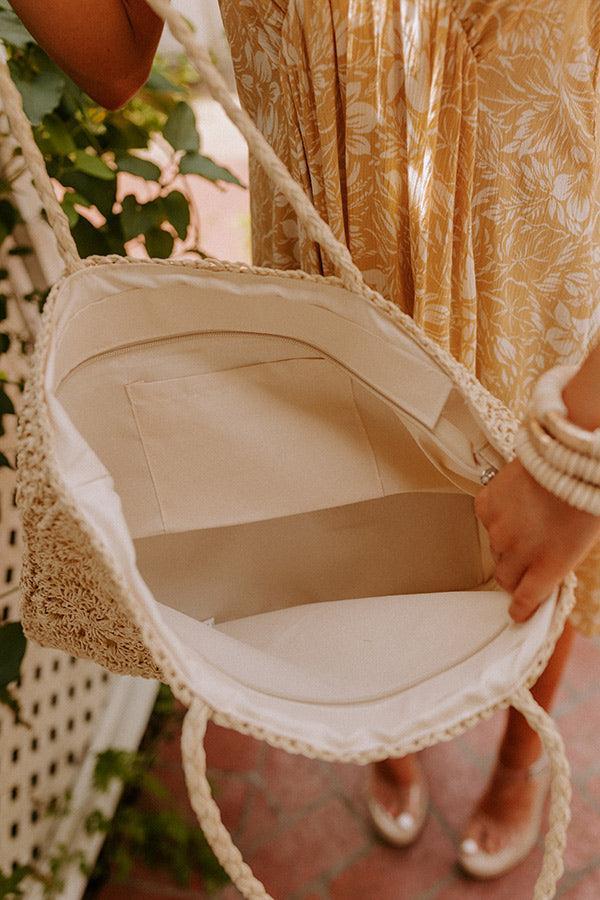 Covered In Sunshine Woven Tote In Natural Product Image