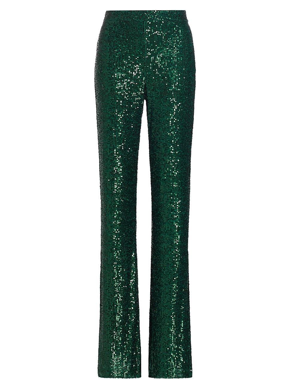 Womens Sequined Boot-Leg Pants Product Image