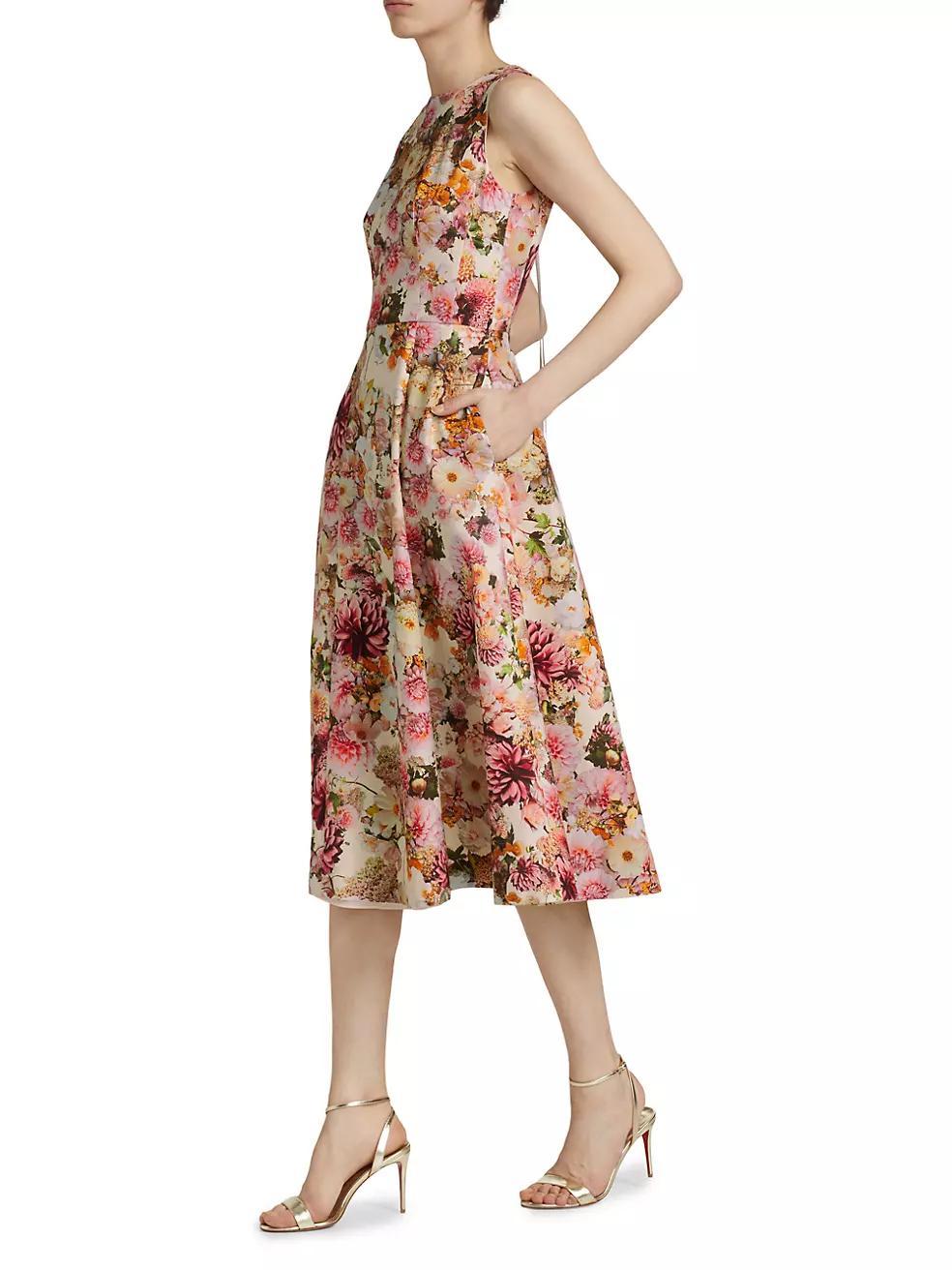 Eloise Floral Cotton-Blend Midi-Dress Product Image