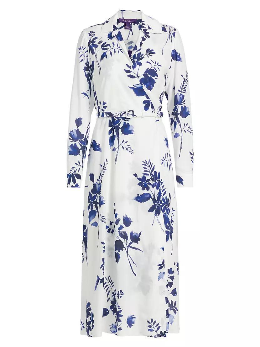 Aniyah Belted Floral Wrap Midi-Dress Product Image