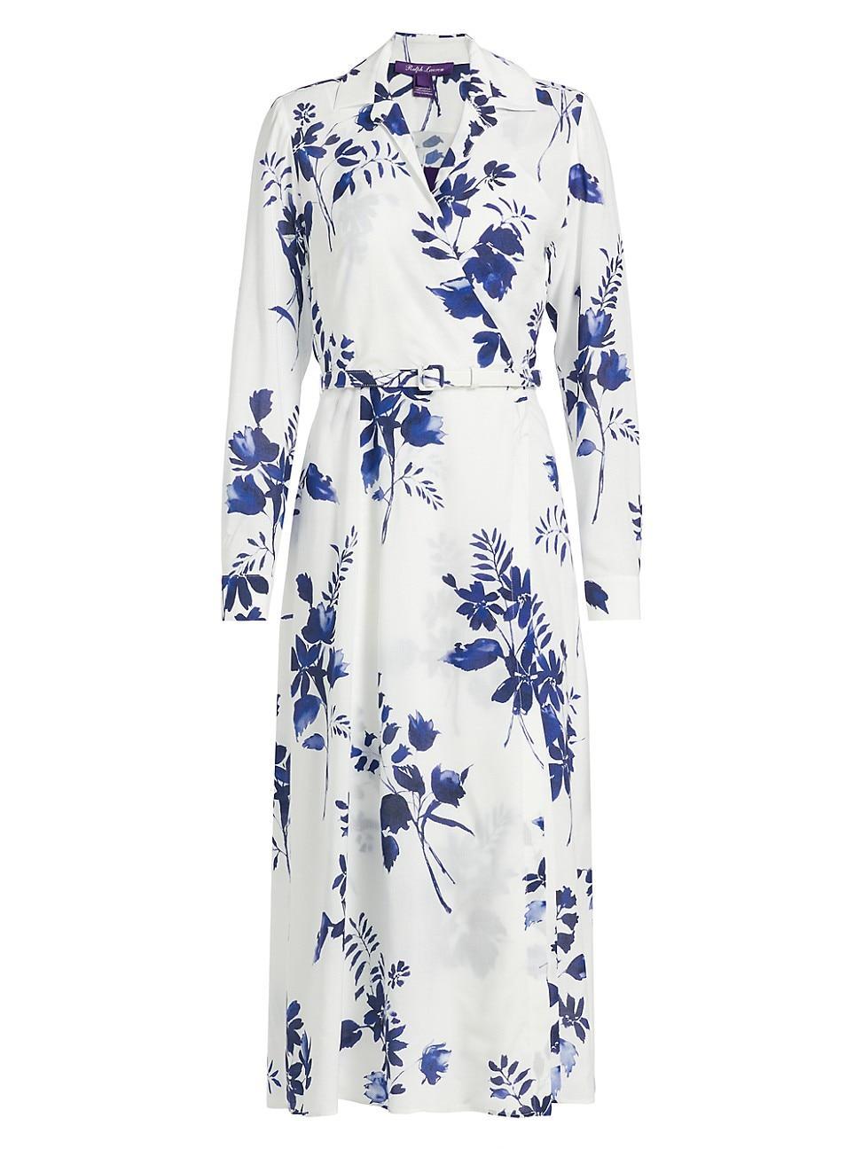 Womens Aniyah Belted Floral Wrap Midi-Dress Product Image