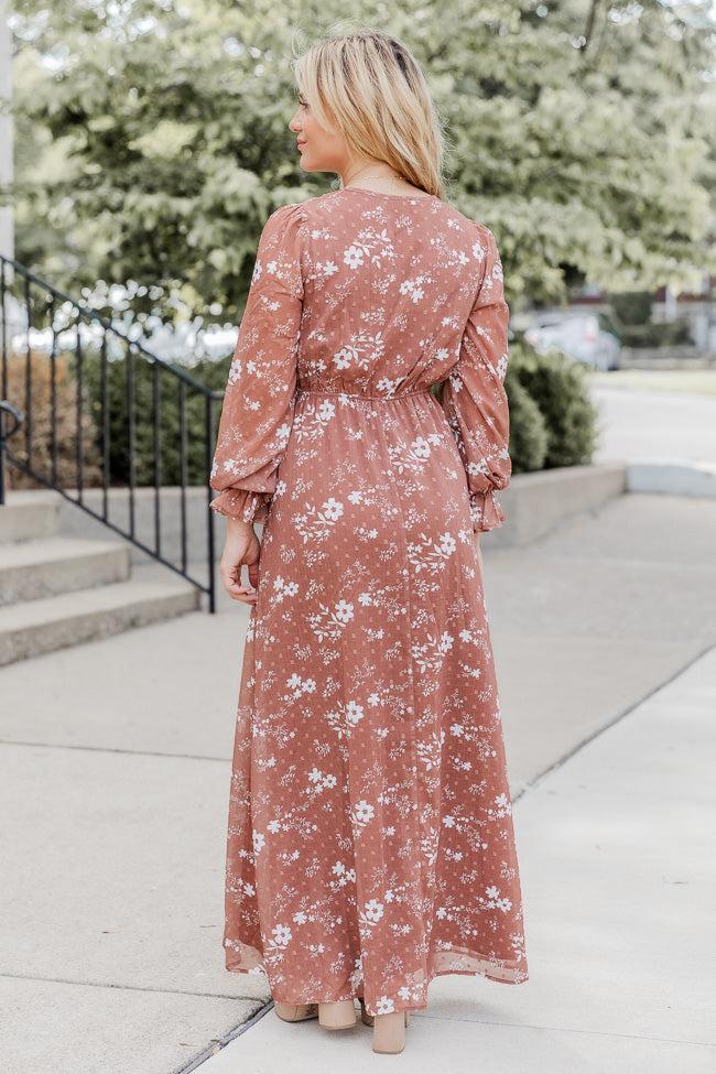 Beautifully You Brown Floral Maxi Dress Product Image