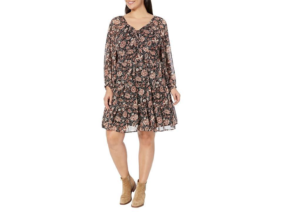 Madewell Plus Teresa Long Sleeve Tie Retro Mini Dress (True ) Women's Dress Product Image