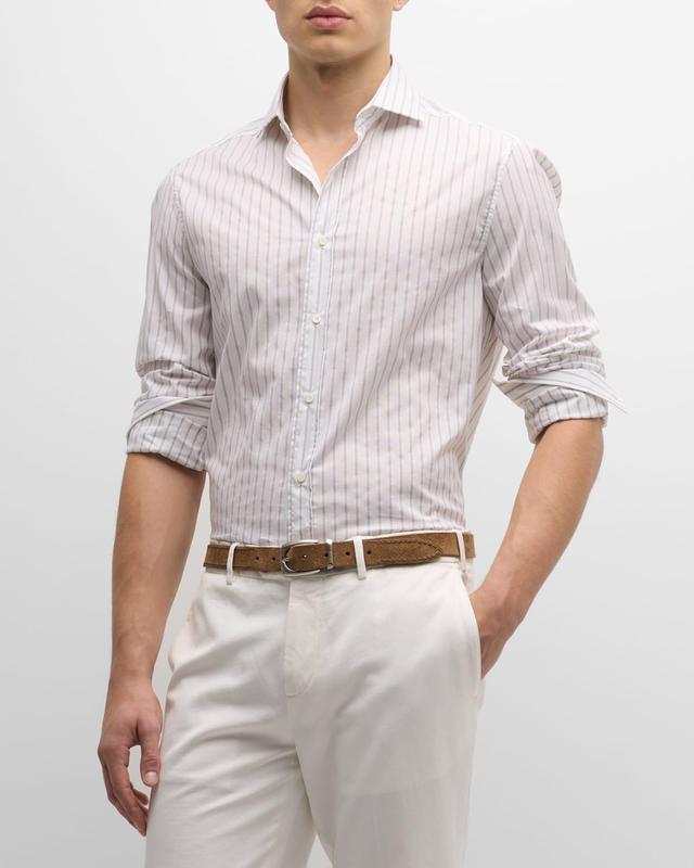 Mens Hairline Striped Oxford Button-Down Shirt Product Image