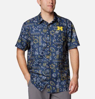 Columbia Men's Collegiate PFG Super Slack Tide Shirt - Michigan- Product Image