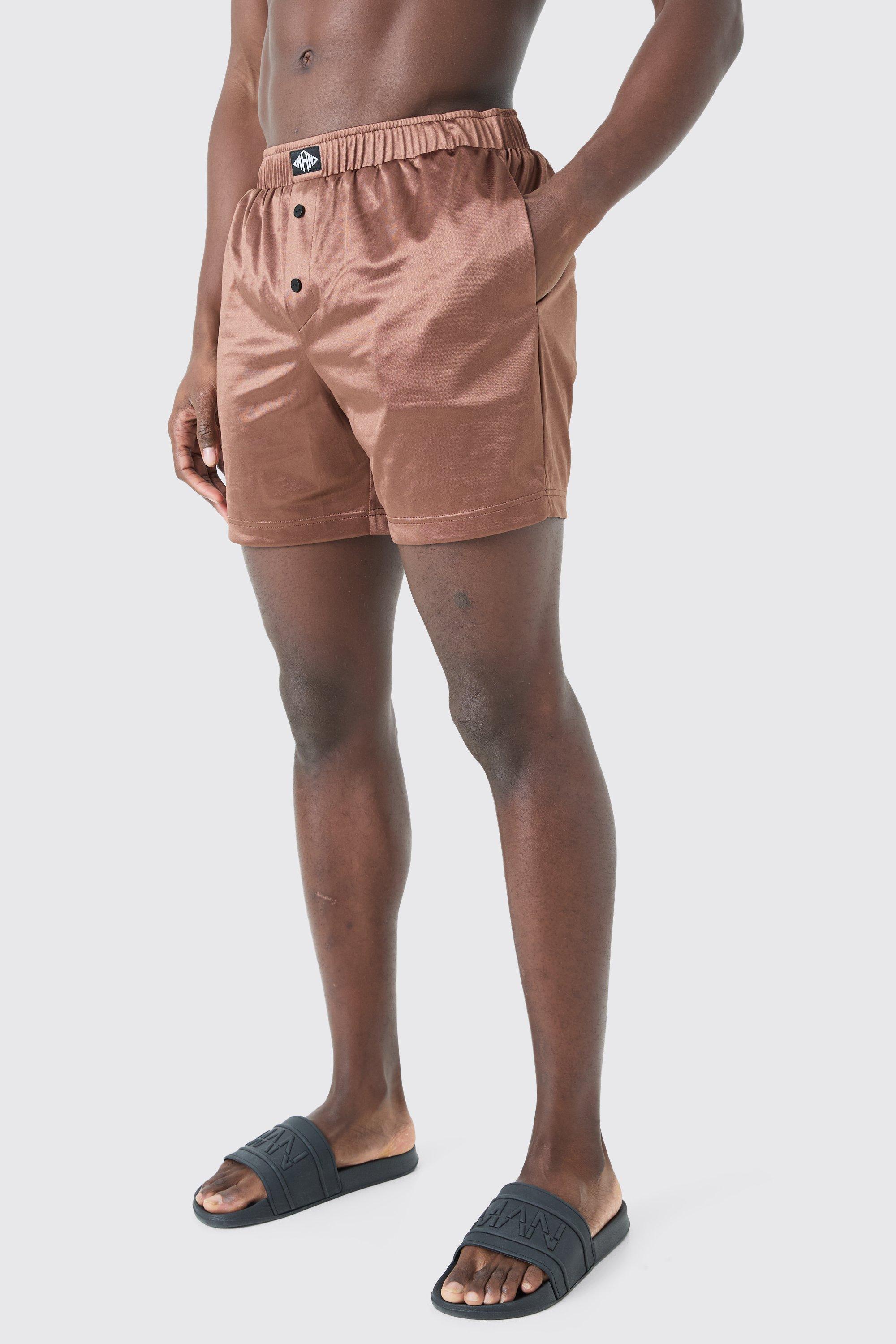 Mid Length Satin Swim Short | boohooMAN USA Product Image