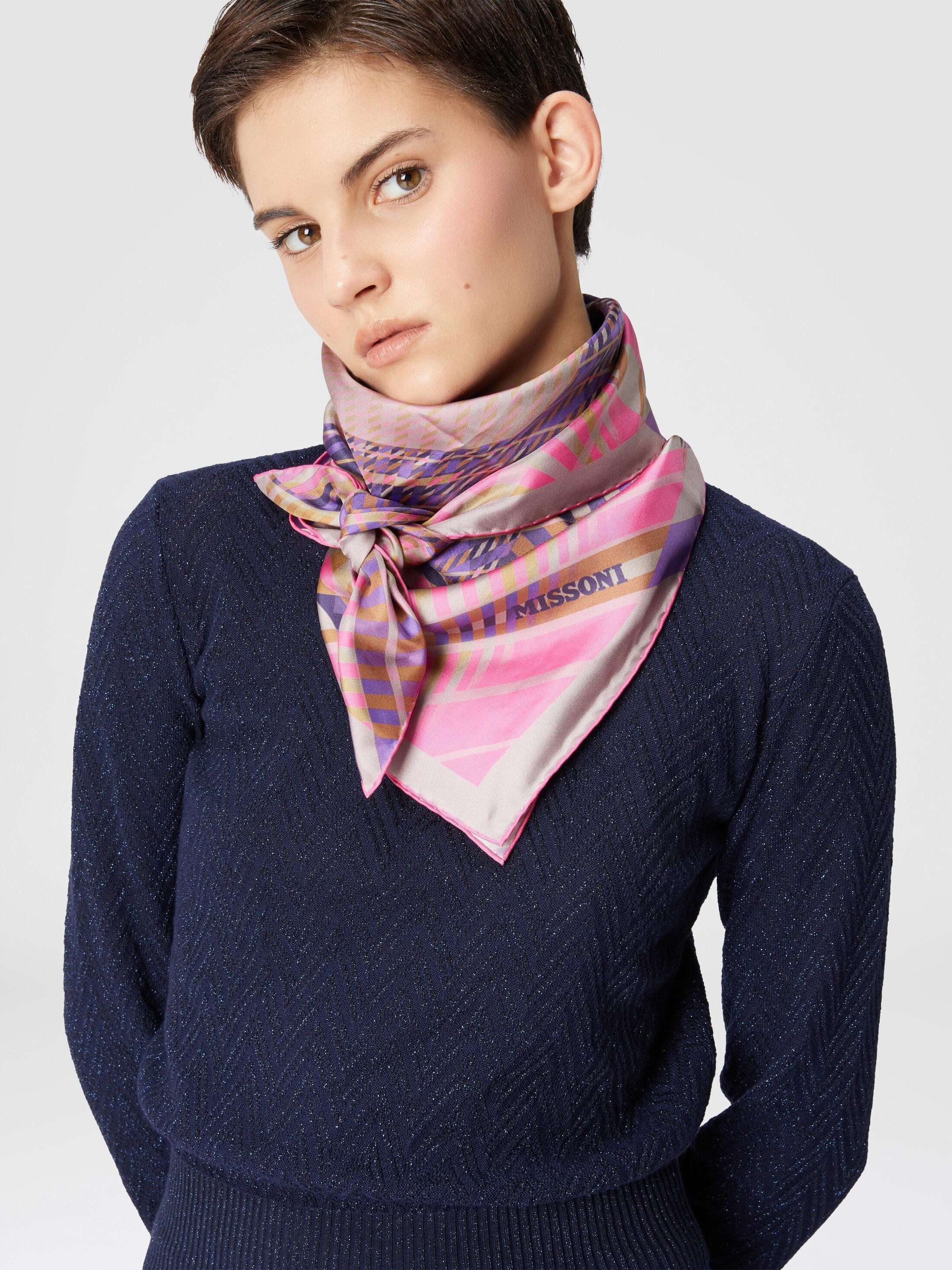 Geometric print silk scarf Product Image