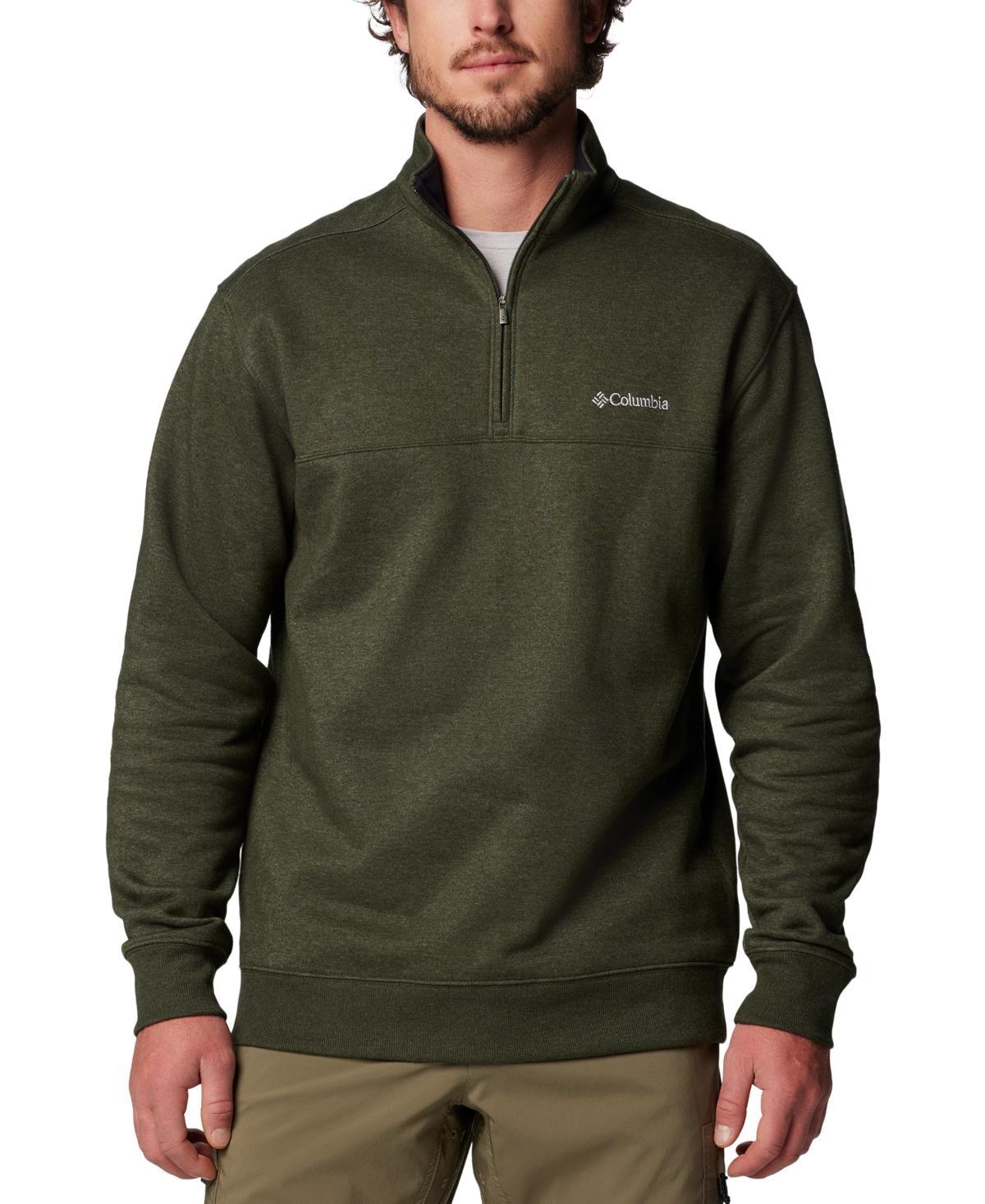 Mens Columbia Hart Mountain II Quarter-Zip Pullover Oatmeal Grey Product Image