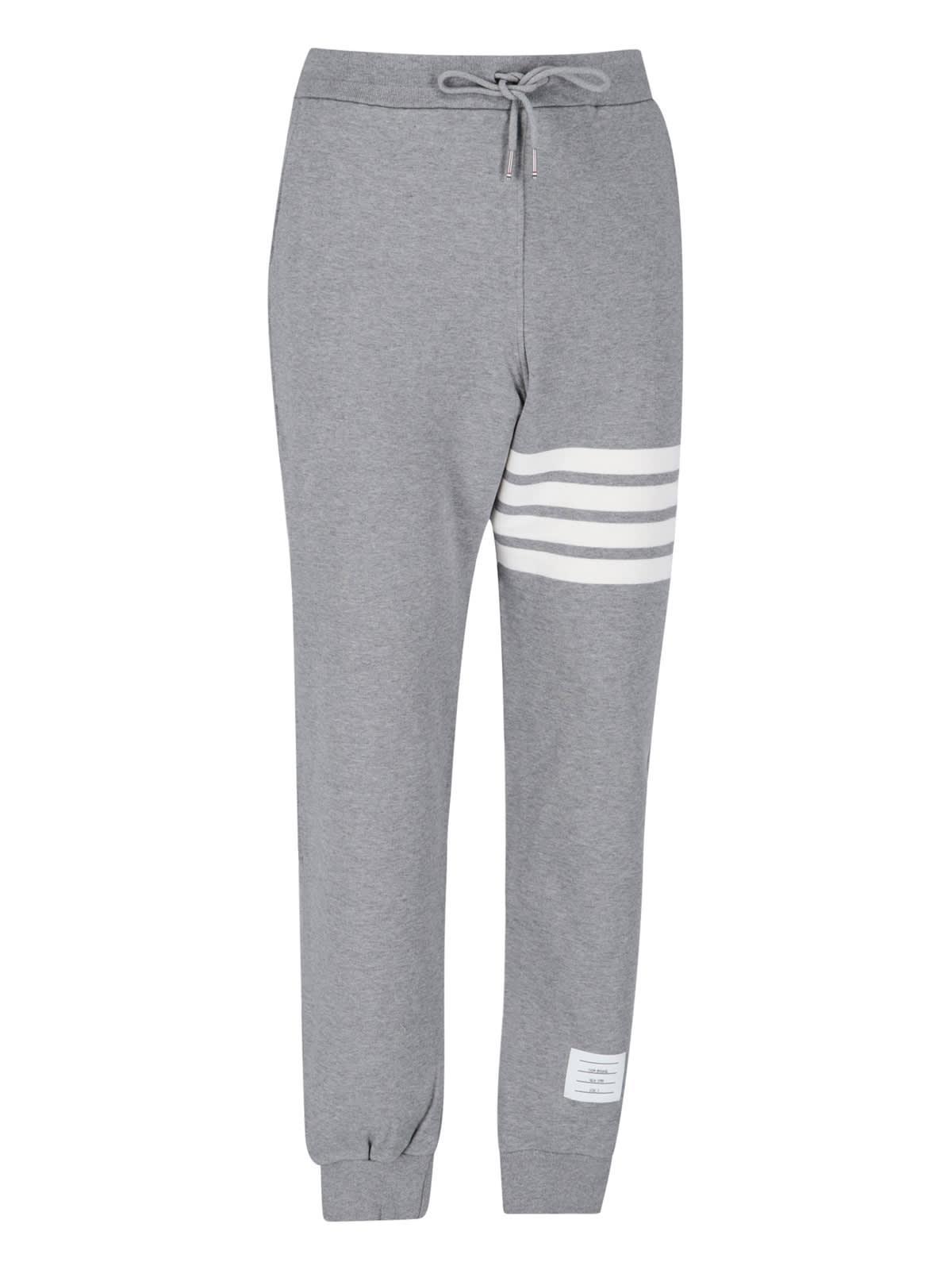 THOM BROWNE Grey Classic Four Bar Lounge Pants In Light Grey Product Image