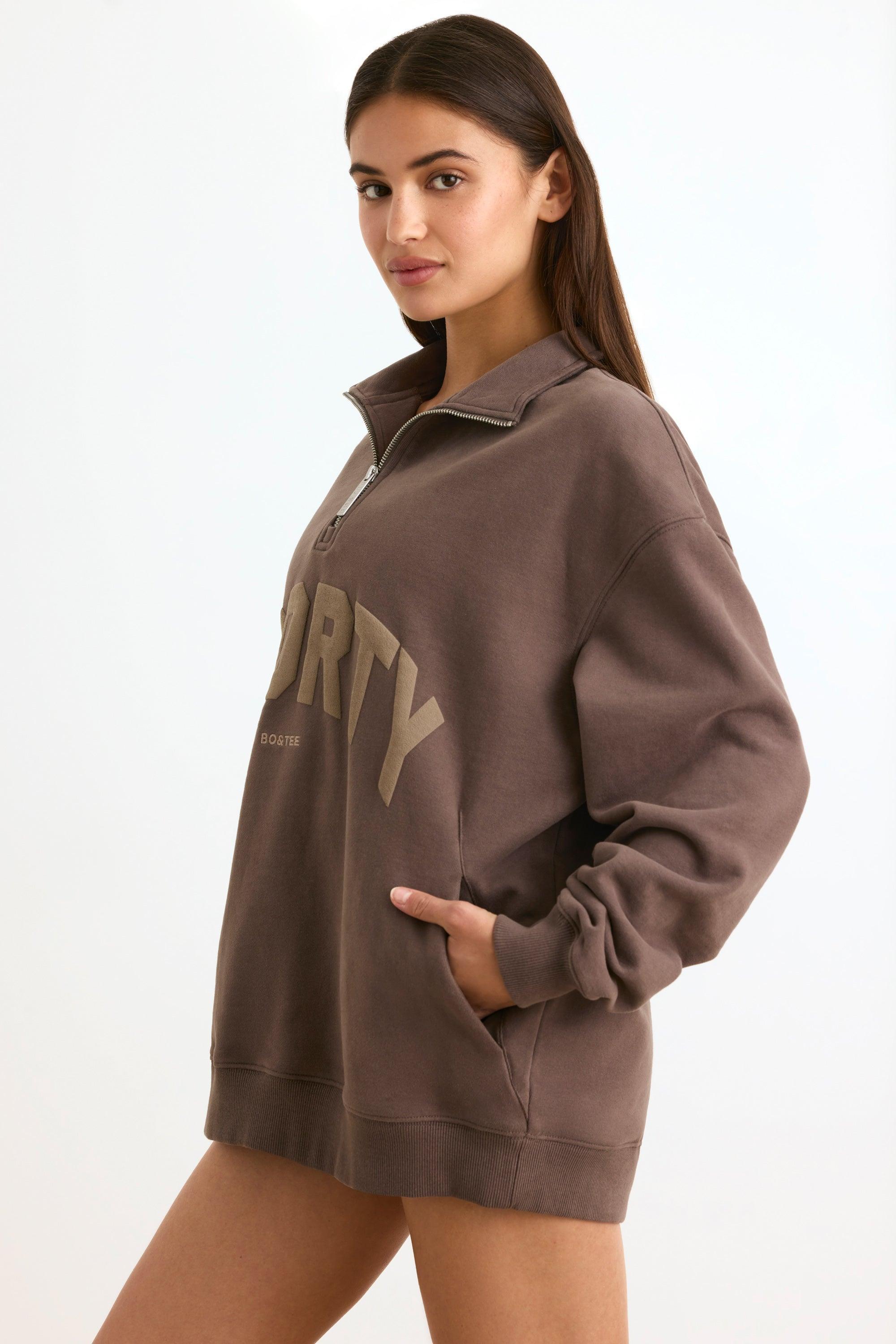 Quarter-Zip Sweatshirt in Espresso Product Image