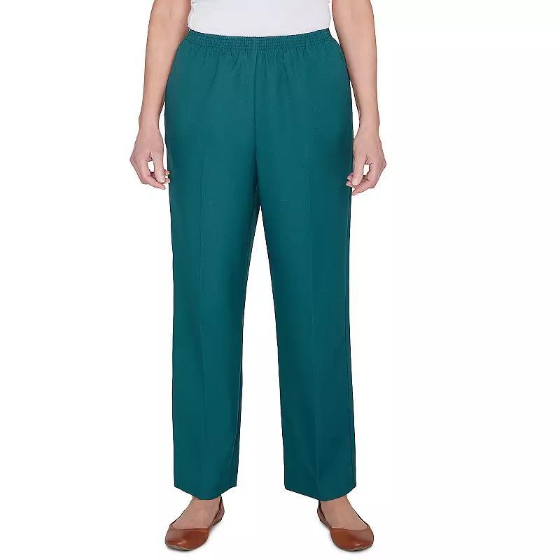 Womens Alfred Dunner Classic Full Elastic Medium Mid Rise Pants Green Product Image