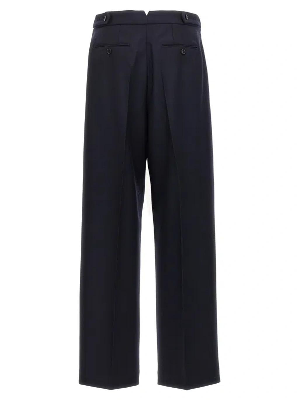 Front Pleat Pants In Navy Blue Product Image