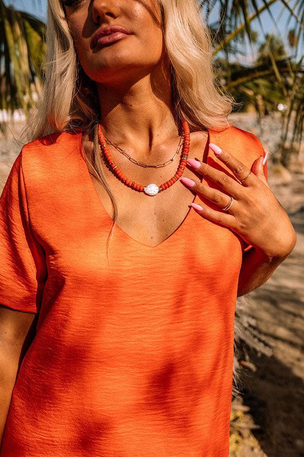 Mezcal Margs Layered Necklace In Tangerine Product Image