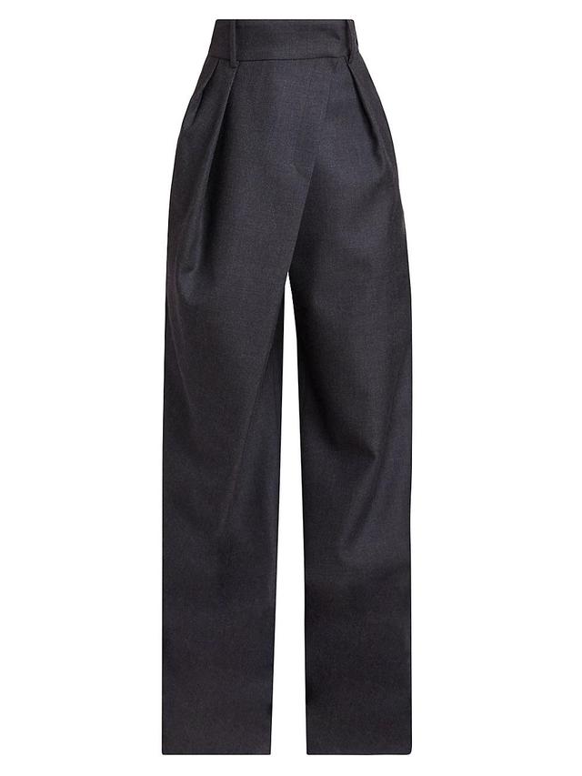 Womens Wool-Blend Wrap Trousers Product Image