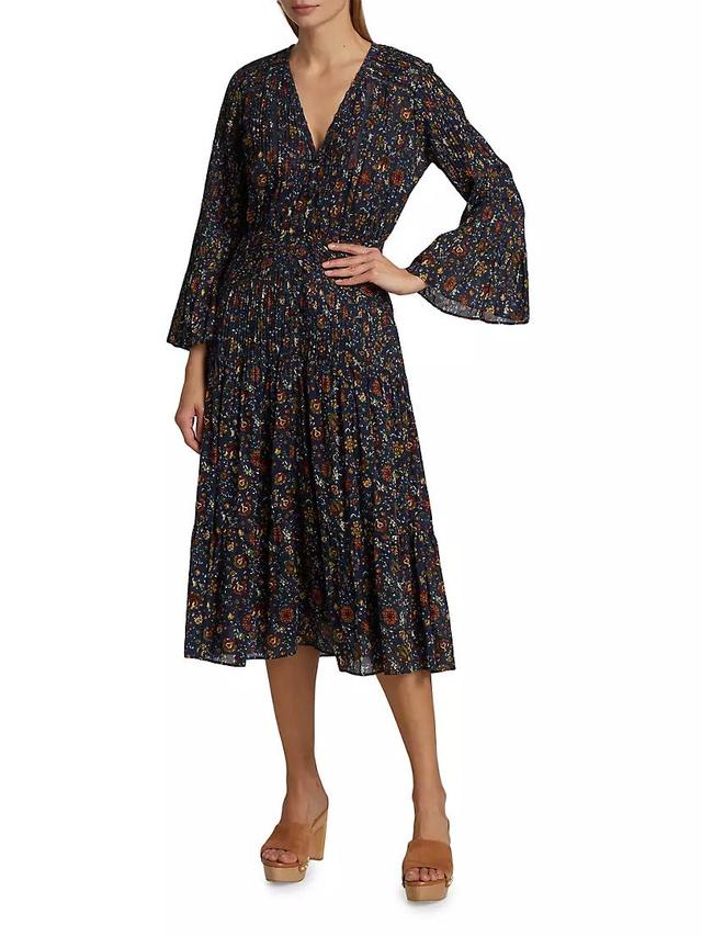 Shireen Pleated Floral Midi-Dress Product Image