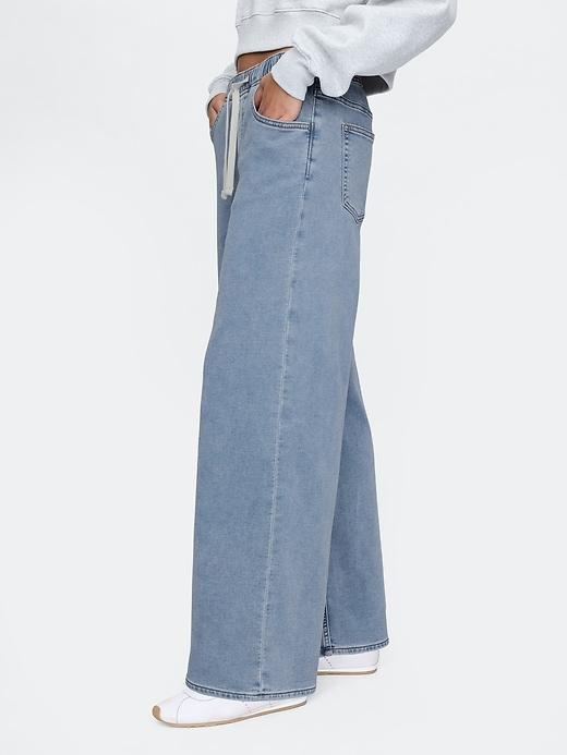 Mid Rise Knit Easy Baggy Jeans Product Image