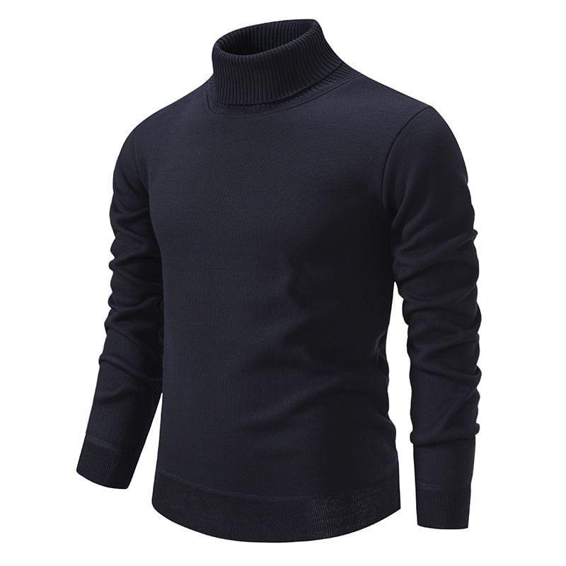 Long-Sleeve Turtleneck Knit Top Product Image