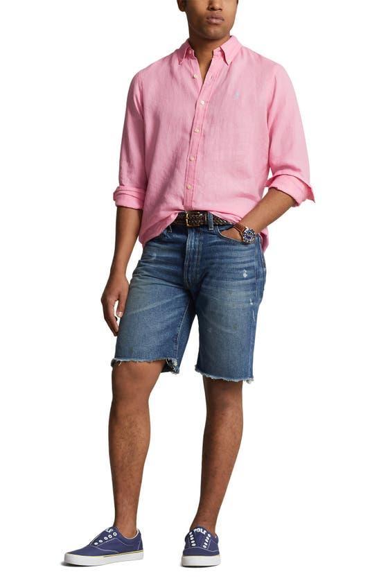 Classic Fit Linen Button-down Shirt In Florida Pink Product Image