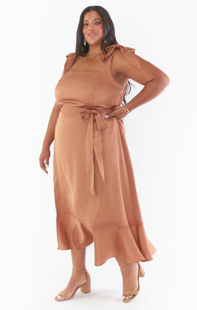 Claire Midi Dress ~ Copper Luxe Satin Product Image