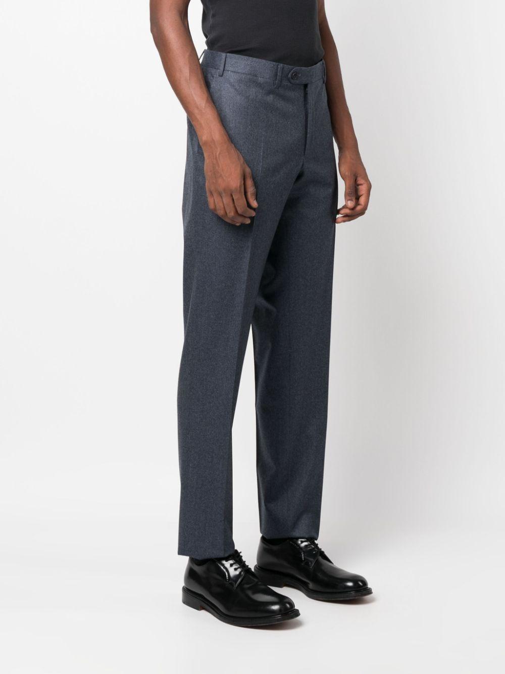 CANALI Straight-leg Wool Trousers In Navy Blue Product Image