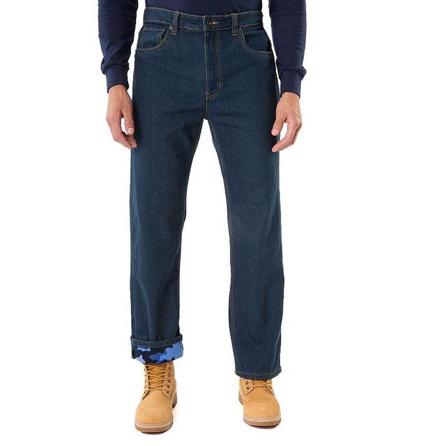 Mens Smiths Workwear Relaxed-Fit Camo Fleece-Lined 5-Pocket Jeans Dark Vintage Blue Product Image