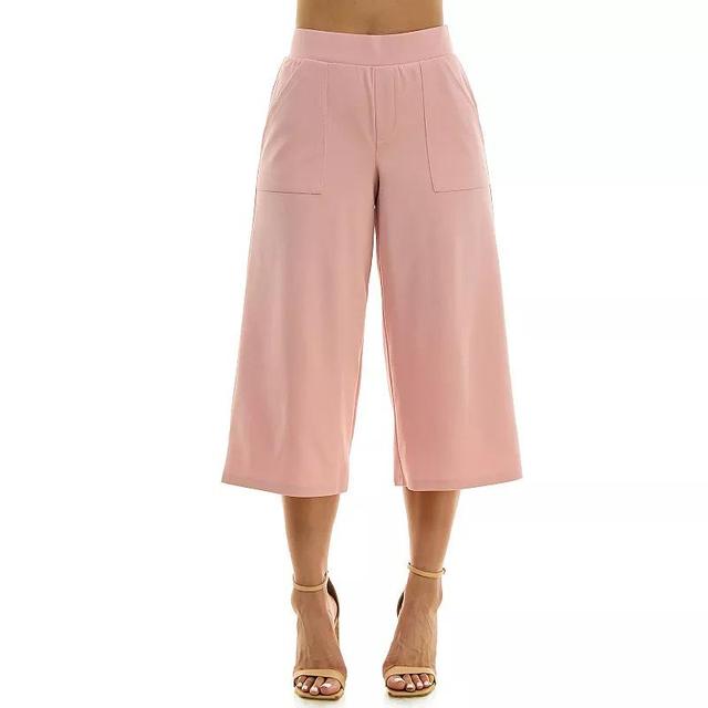 Womens Nina Leonard Elastic Waist Culotte Pants Blue Product Image