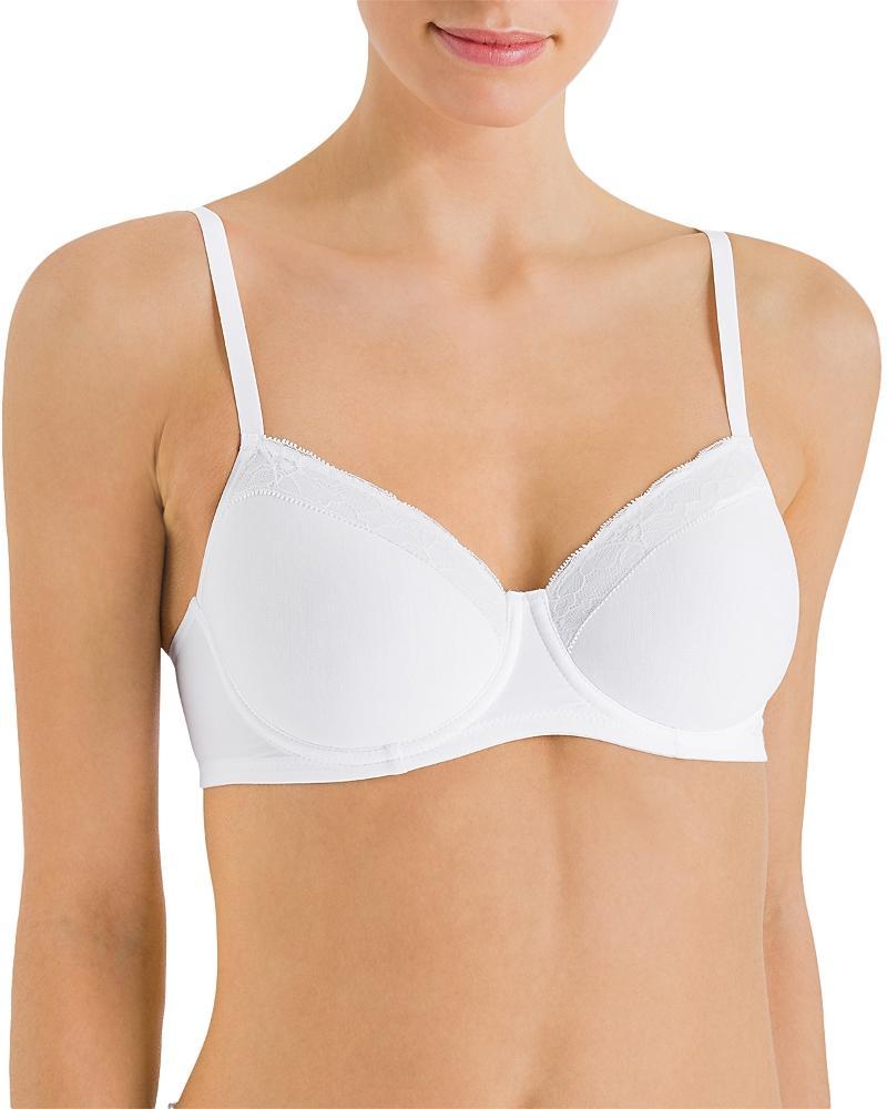 Hanro Cotton & Lace Spacer T-Shirt Bra Product Image