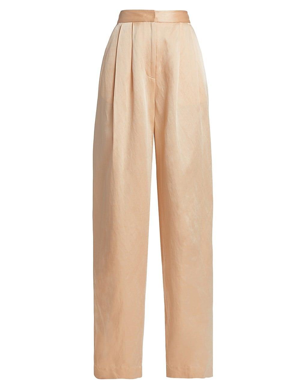 Womens Satin Double Pleat Pants Product Image