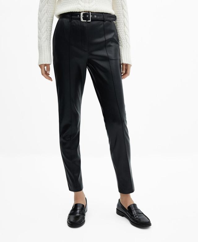 Mango slim leg tailored cigarette pants Product Image