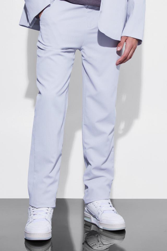 Straight Leg Crinkle Suit Pants | boohooMAN USA Product Image