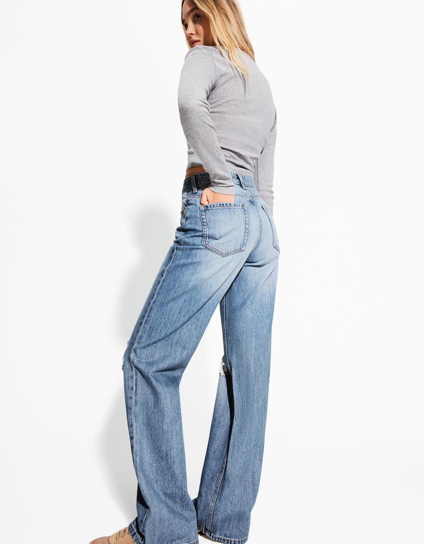 Ripped wide-leg ’90s jeans Product Image