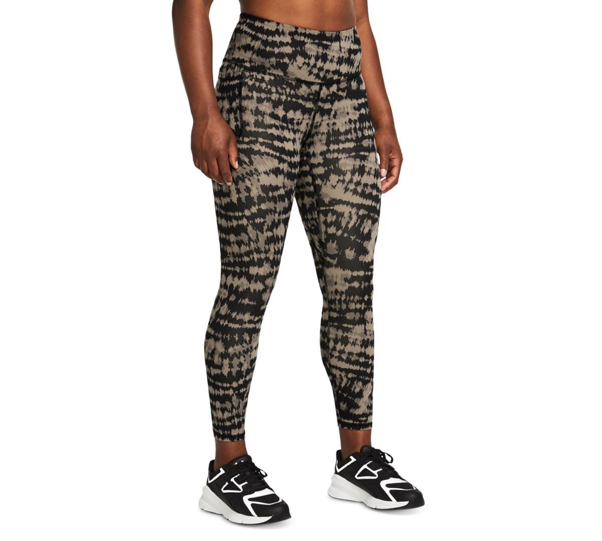 Under Armour Womens Printed Motion Ankle Leggings - Timberwolf Taupe Black product image